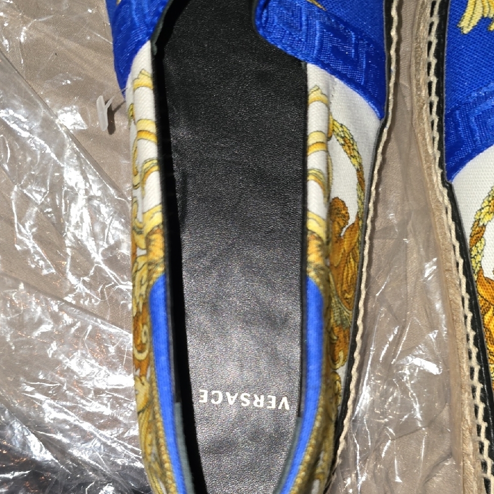 Versace Blue and Gold Medusa Espadrilles - Picture 6 of 12